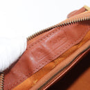 MCM Vicetos Logogram Hand Bag PVC Leather Brown Gold Auth 175062-16