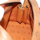 MCM Vicetos Logogram Hand Bag PVC Leather Brown Gold Auth 175062-18