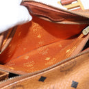 MCM Vicetos Logogram Hand Bag PVC Leather Brown Gold Auth 175062-21