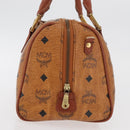 MCM Vicetos Logogram Hand Bag PVC Leather Brown Gold Auth 175062-5