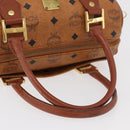 MCM Vicetos Logogram Hand Bag PVC Leather Brown Gold Auth 175062-7