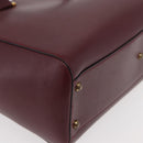 CARTIER Must Line Tote Bag Leather Bordeaux Gold Auth 175064A-9