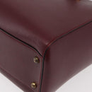 CARTIER Must Line Tote Bag Leather Bordeaux Gold Auth 175064A-14