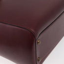 CARTIER Must Line Tote Bag Leather Bordeaux Gold Auth 175064A-15