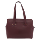 CARTIER Must Line Tote Bag Leather Bordeaux Gold Auth 175064A-2