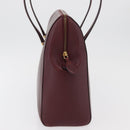 CARTIER Must Line Tote Bag Leather Bordeaux Gold Auth 175064A-4