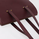 CARTIER Must Line Tote Bag Leather Bordeaux Gold Auth 175064A-6
