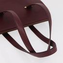 CARTIER Must Line Tote Bag Leather Bordeaux Gold Auth 175064A-7