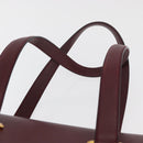CARTIER Must Line Tote Bag Leather Bordeaux Gold Auth 175064A-8