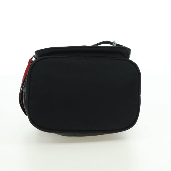 PRADA Purse Shoulder Bag Nylon 2way Black Silver Auth 175065SAM