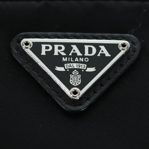 PRADA Purse Shoulder Bag Nylon 2way Black Silver Auth 175065SAM