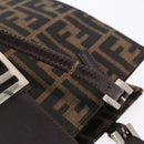 FENDI Zucca Canvas Mamma Baguette Hand Bag Black Brown Auth 175070-10