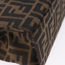 FENDI Zucca Canvas Mamma Baguette Hand Bag Black Brown Auth 175070-12
