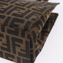 FENDI Zucca Canvas Mamma Baguette Hand Bag Black Brown Auth 175070-13