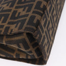 FENDI Zucca Canvas Mamma Baguette Hand Bag Black Brown Auth 175070-14