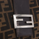 FENDI Zucca Canvas Mamma Baguette Hand Bag Black Brown Auth 175070-17