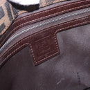 FENDI Zucca Canvas Mamma Baguette Hand Bag Black Brown Auth 175070-19
