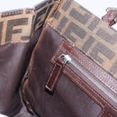 FENDI Zucca Canvas Mamma Baguette Hand Bag Black Brown Auth 175070-24