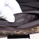FENDI Zucca Canvas Mamma Baguette Hand Bag Black Brown Auth 175070-26