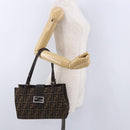 FENDI Zucca Canvas Mamma Baguette Hand Bag Black Brown Auth 175070-27