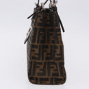 FENDI Zucca Canvas Mamma Baguette Hand Bag Black Brown Auth 175070-4