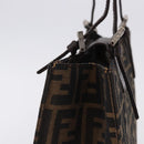 FENDI Zucca Canvas Mamma Baguette Hand Bag Black Brown Auth 175070-5