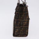 FENDI Zucca Canvas Mamma Baguette Hand Bag Black Brown Auth 175070-6