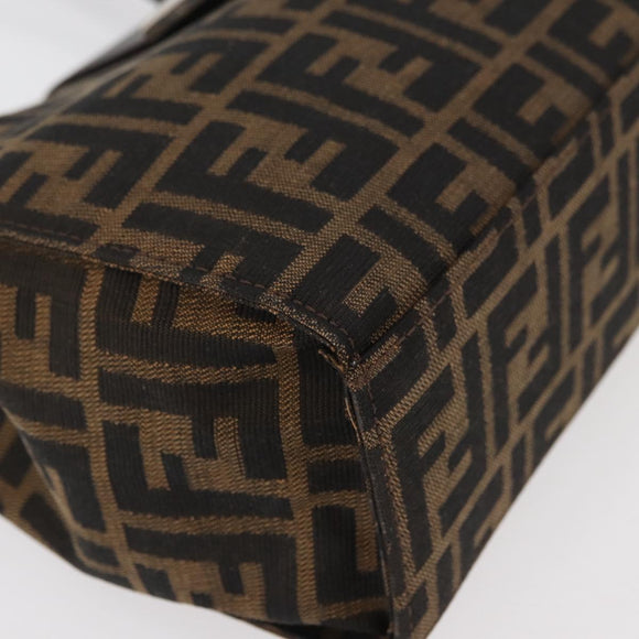 FENDI Zucca Canvas Mamma Baguette Hand Bag Black Brown Auth 175070A