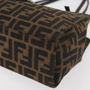 FENDI Zucca Canvas Mamma Baguette Hand Bag Black Brown Auth 175070A-11