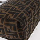 FENDI Zucca Canvas Mamma Baguette Hand Bag Black Brown Auth 175070A-12