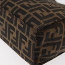 FENDI Zucca Canvas Mamma Baguette Hand Bag Black Brown Auth 175070A-13