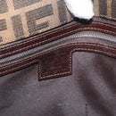 FENDI Zucca Canvas Mamma Baguette Hand Bag Black Brown Auth 175070A-16