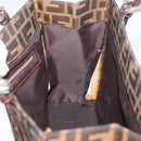 FENDI Zucca Canvas Mamma Baguette Hand Bag Black Brown Auth 175070A-18