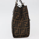 FENDI Zucca Canvas Mamma Baguette Hand Bag Black Brown Auth 175070A-5