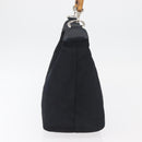 GUCCI Bamboo Shoulder Bag Nylon Navy Silver 000 2855 0531 5 Auth 175077-5