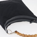 GUCCI Bamboo Shoulder Bag Nylon Navy Silver 000 2855 0531 5 Auth 175077-7