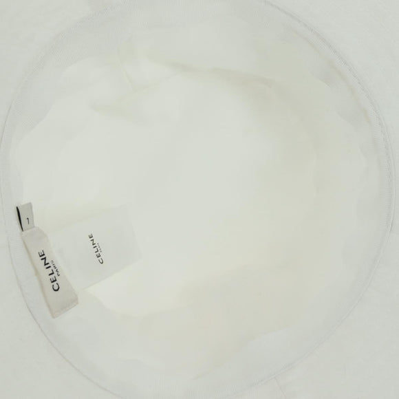 CELINE Bucket Hat Cotton L White Auth 175079M