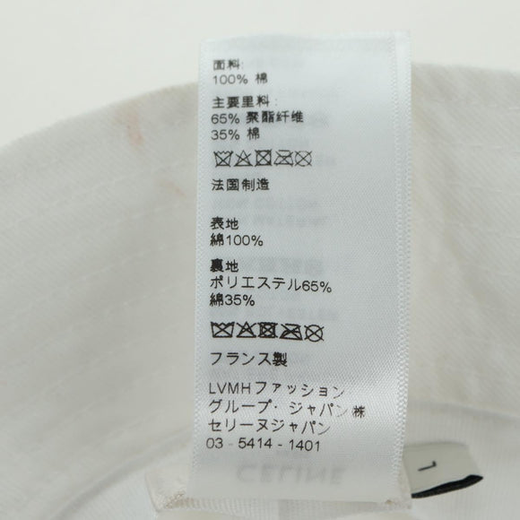 CELINE Bucket Hat Cotton L White Auth 175079M