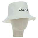 CELINE Bucket Hat Cotton L White Auth 175079M-1