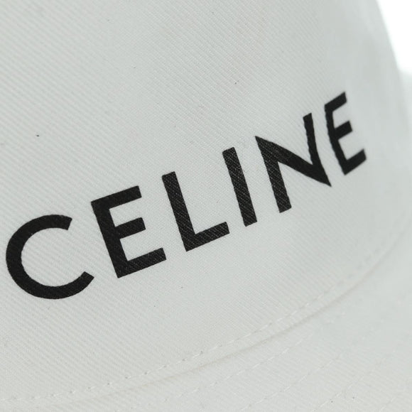 CELINE Bucket Hat Cotton L White Auth 175079M
