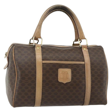 CELINE Macadam Canvas Hand Bag PVC Leather Brown Gold Auth 175085