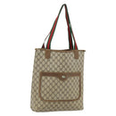 GUCCI GG Supreme Web Sherry Line Tote Bag PVC Beige Gold 120 02 003 Auth 175086-1