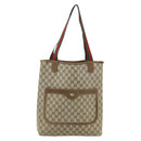 GUCCI GG Supreme Web Sherry Line Tote Bag PVC Beige Gold 120 02 003 Auth 175086-2