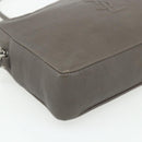 SAINT LAURENT Shoulder Bag Leather Gray Silver Auth 175088A-11