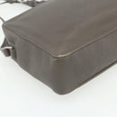 SAINT LAURENT Shoulder Bag Leather Gray Silver Auth 175088A-13