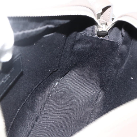 SAINT LAURENT Shoulder Bag Leather Gray Silver Auth 175088A
