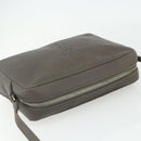 SAINT LAURENT Shoulder Bag Leather Gray Silver Auth 175088A-6