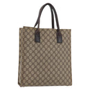 GUCCI GG Supreme Tote Bag PVC Beige Silver 91249 Auth 175089A-1