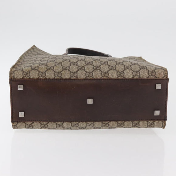 GUCCI GG Supreme Tote Bag PVC Beige Silver 91249 Auth 175089A
