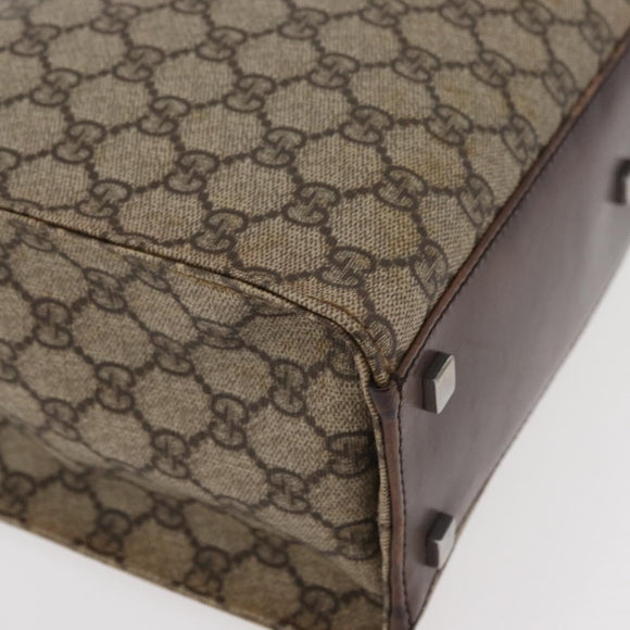 GUCCI GG Supreme Tote Bag PVC Beige Silver 91249 Auth 175089A